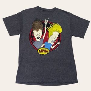 Gray Beavis and Butthead Cartoon TV Show T Shirt